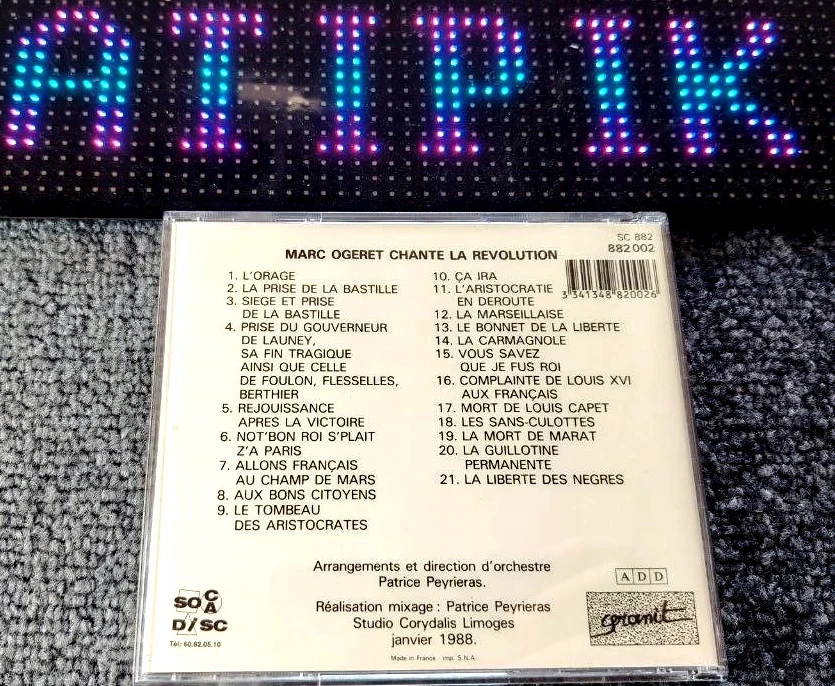 📯 Cd Marc Ogeret - Canta La Revolución Bicentenario 1789 1989 – photo 2